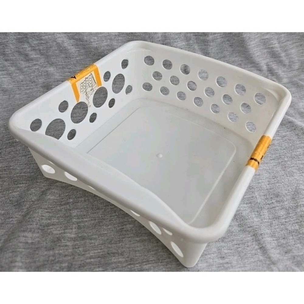 Vintage United Plastics #2 White Plastic Organizer Basket Modular Storage Bin